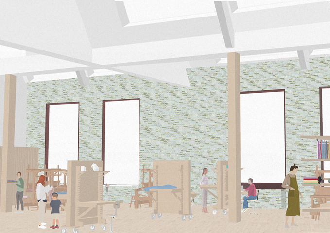 Anderston Community Weaving Studio Internal View Illustration