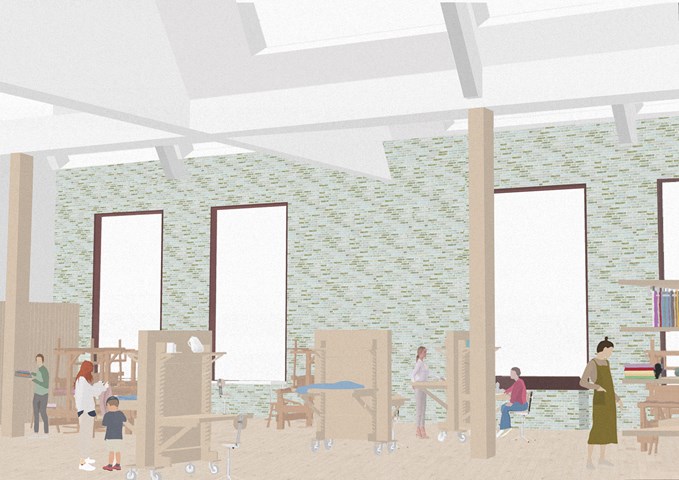 Anderston Community Weaving Studio Internal View Illustration