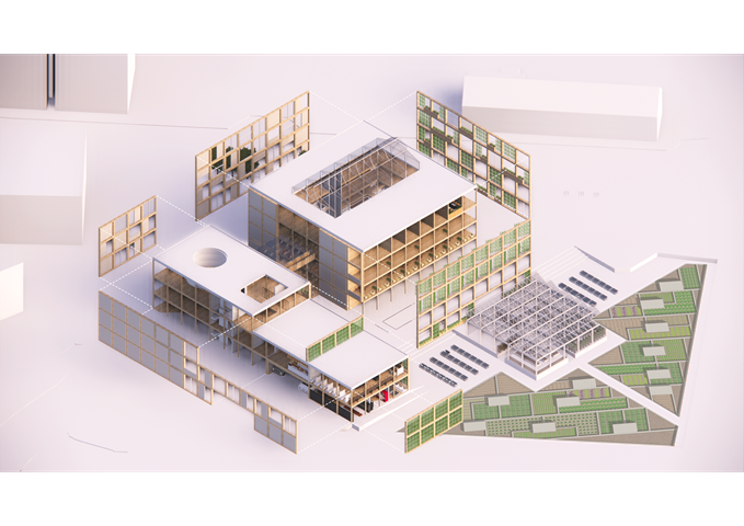 Exploded Axonometric View of the Facade