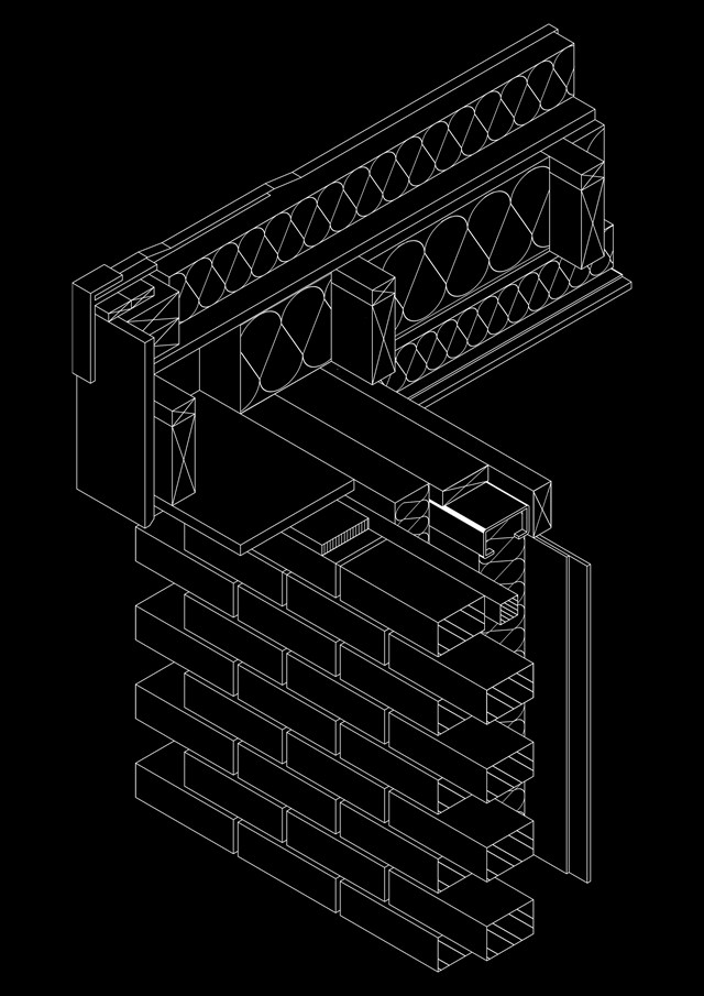 Technical Drawing of Steel Frame - Timber Flat Roof