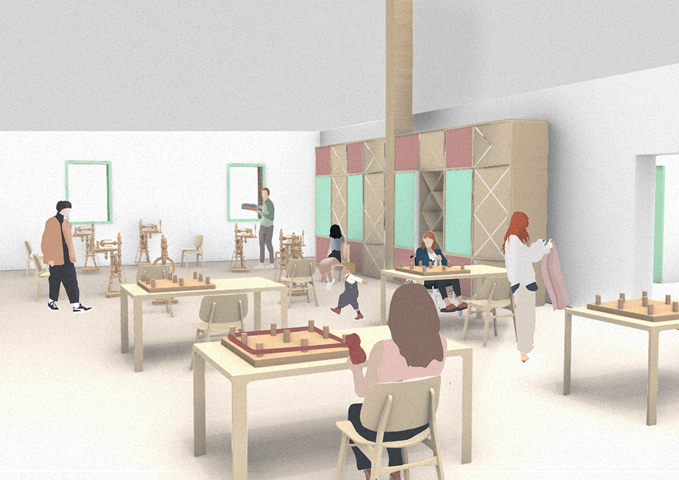 Spinning Room Internal View Illustration