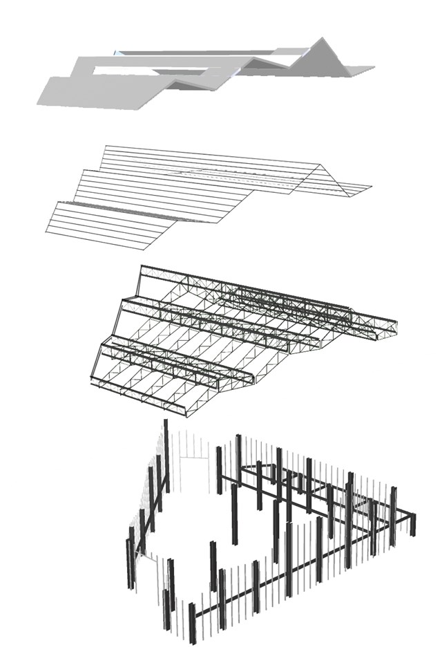 Exploded structural model of the marketplace 