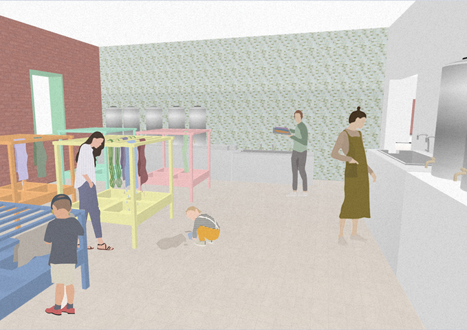 Drying Room Internal View Illustration