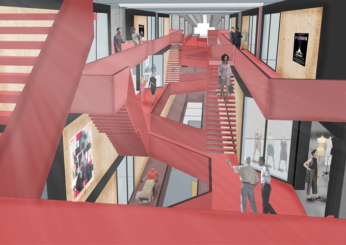 Visual of the central circulation space / exhibition space
