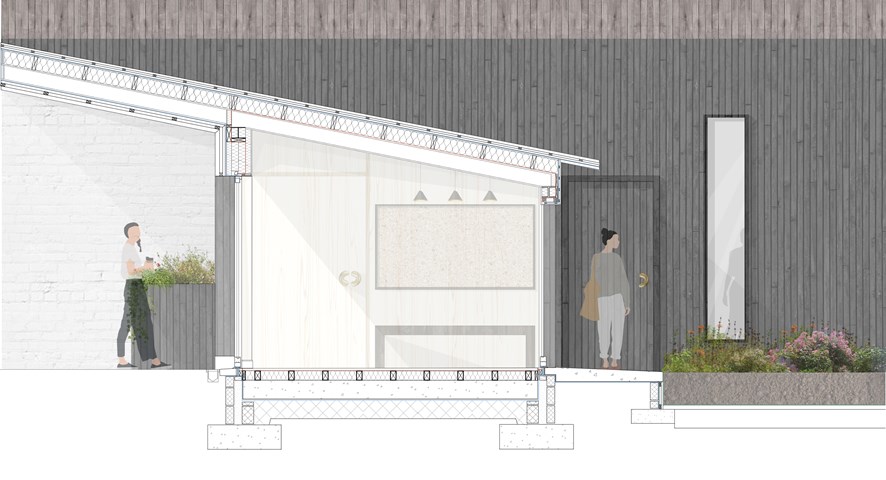 1:20 Technical Section Through Entrance Lobby