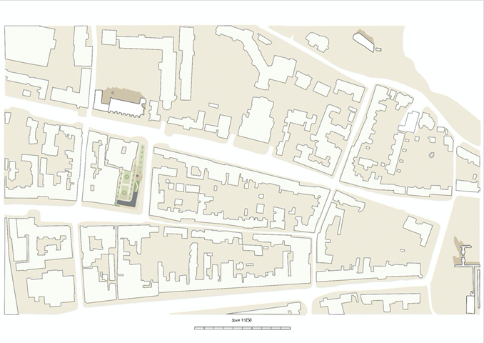the location plan shows the proposal in context and highlights the buildings which inspired it